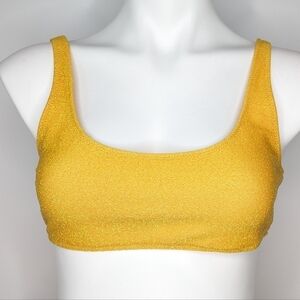 ✨3/$15 Kendall & Kylie yellow shimmer scoop back bikini top L
